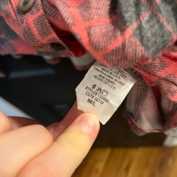 Red and black plaid long sleeve blouse - Picture 4 of 4